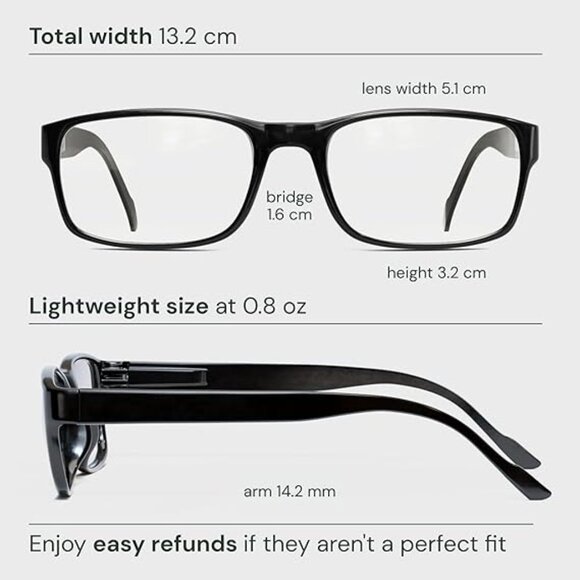 NEW 2 pairs Reading Glasses Men/Women, Eyeglasses, Blue Light Readers +1.75 - Picture 6 of 6